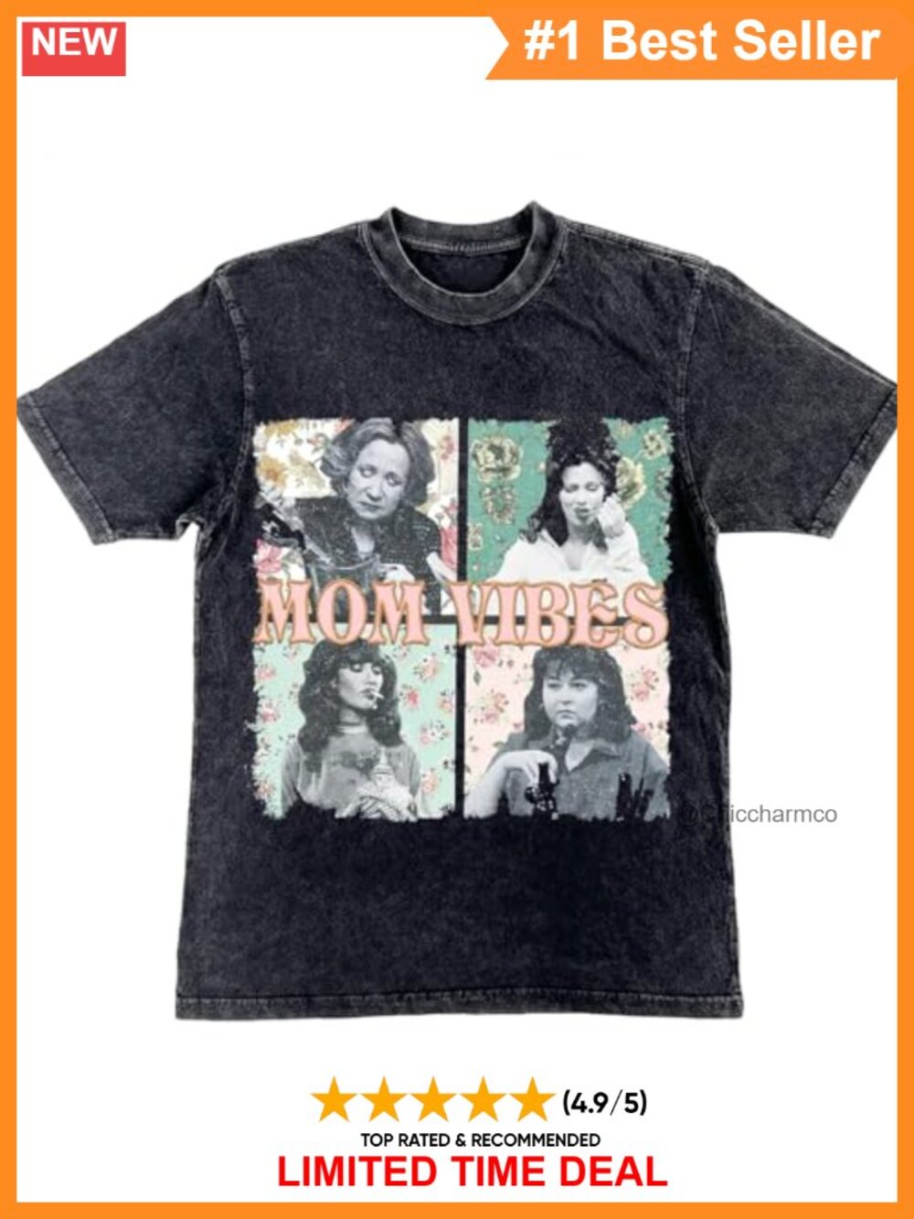 Vintage 90s Mama Vibes Graphic T-Shirt Pure Cotton Crew Neck Short Sleeve Tee